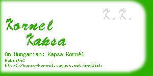 kornel kapsa business card