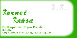 kornel kapsa business card